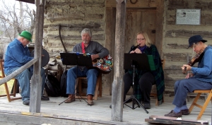 Members of the Texas Porch Lizards performing at the White Settlement Historical Museum